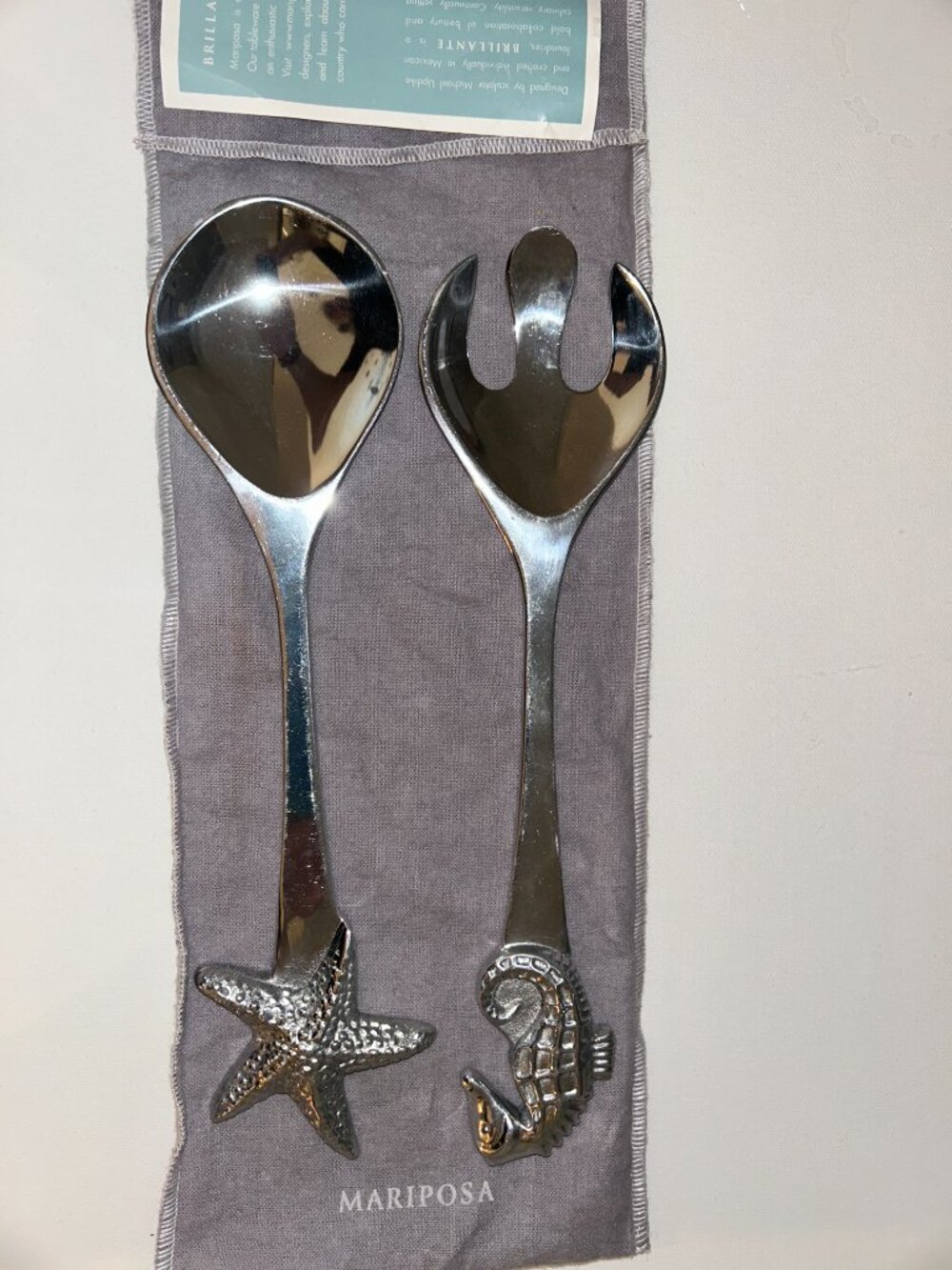 Mariposa Brillante Sea Life Salad Serving Set, Starfish, Seahorse